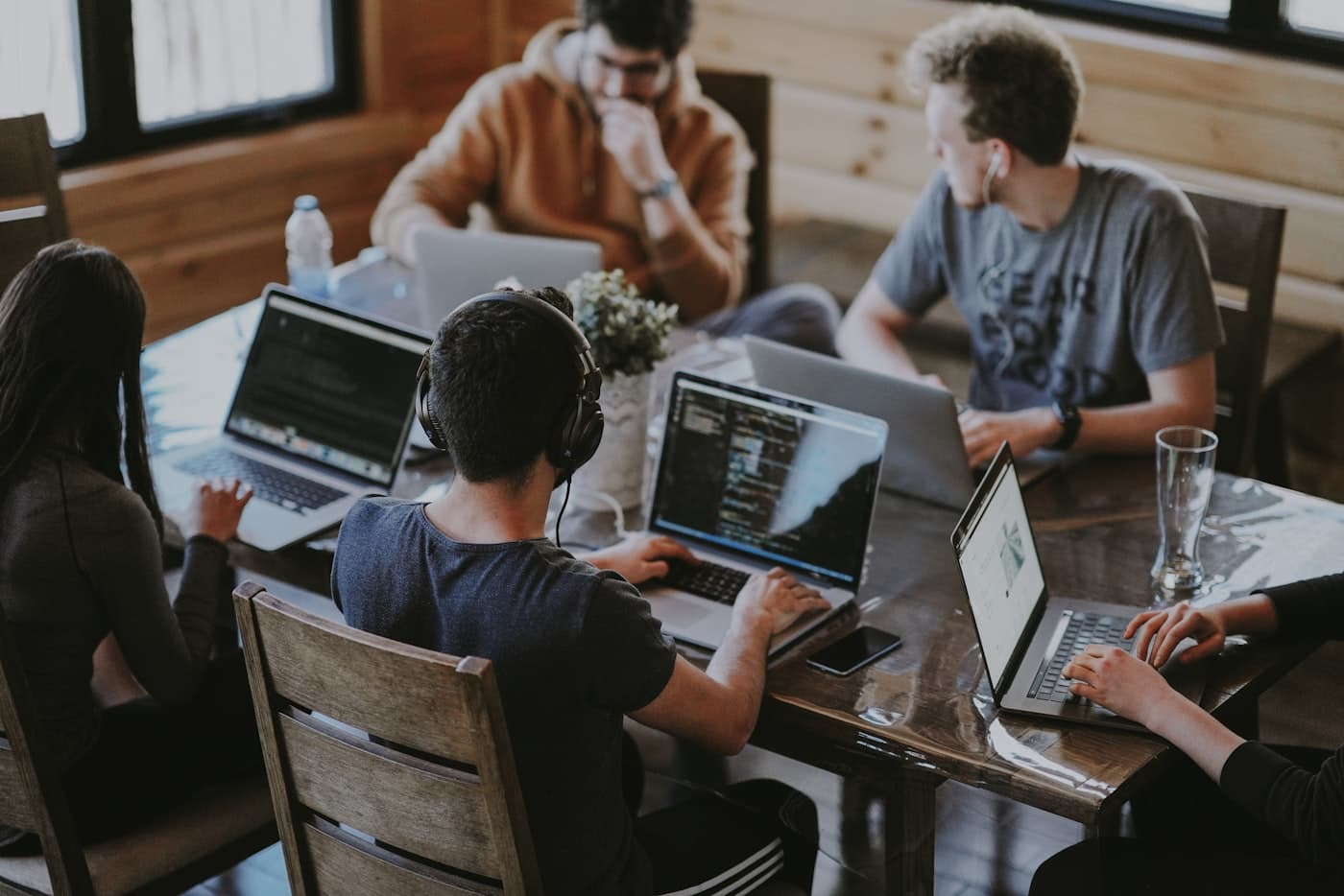 Startup collaborators around a table